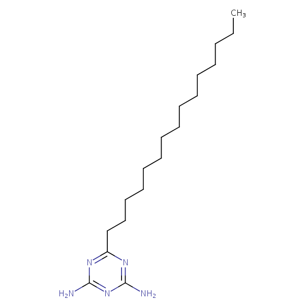 6-Pentadecyl-1,3,5-triazine-2,4-diamine structural formula