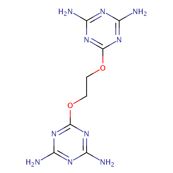 6,6’-(Ethylenebis(oxy))bis(1,3,5-triazine-2,4-diamine) structural formula