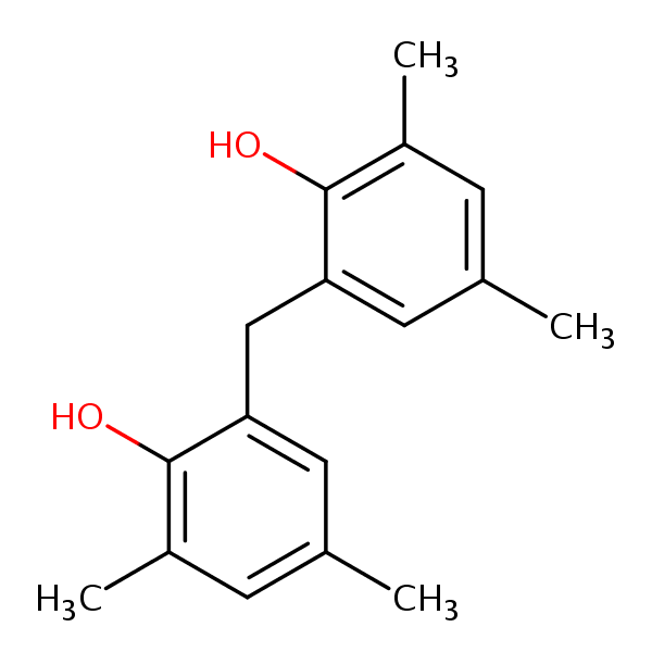 6,6’-Methylenedi-2,4-xylenol structural formula