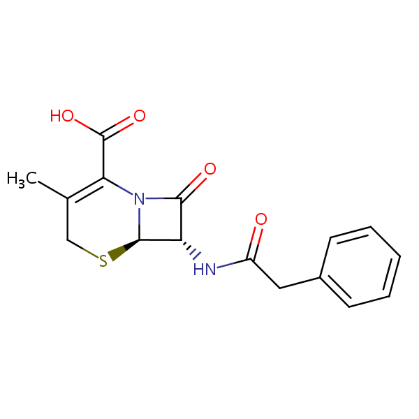 (6R-cis)-3-Methyl-8-oxo-7-(phenylacetamido)-5-thia-1-azabicyclo(4.2.0)oct-2-ene-2-carboxylic acid structural formula