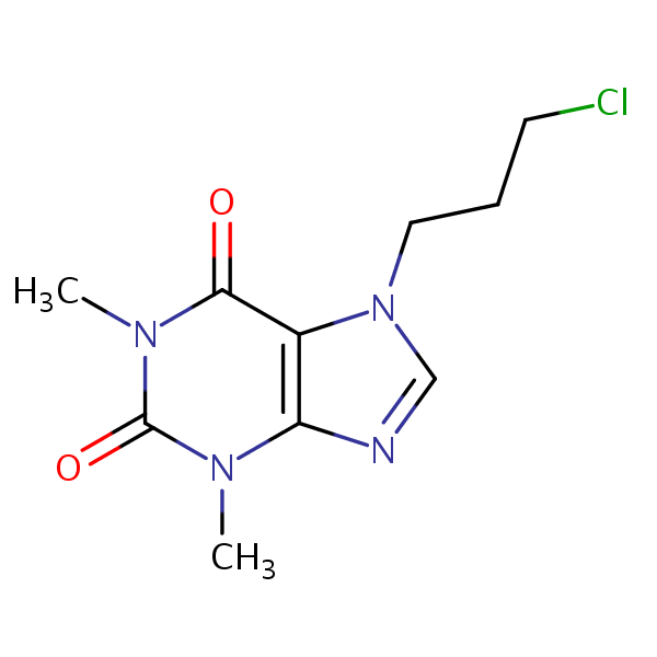 7-(3-Chloropropyl)theophylline structural formula