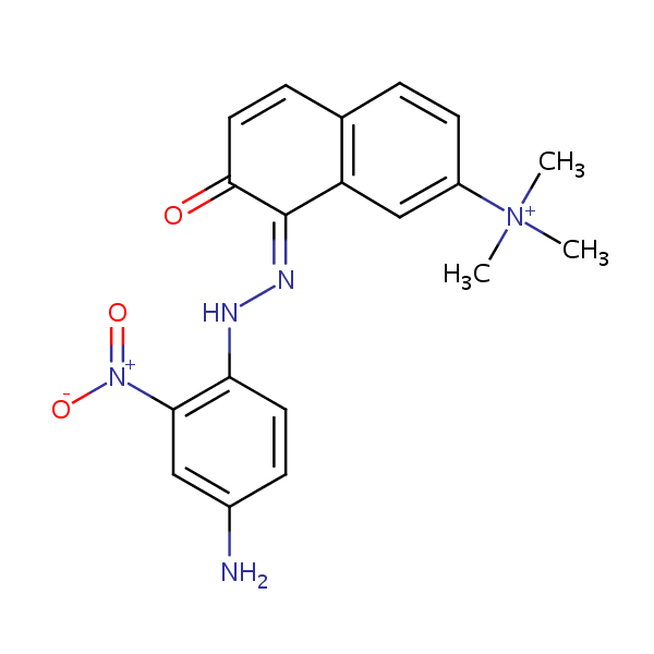 (8-((4-Amino-2-nitrophenyl)azo)-7-hydroxy-2-naphthyl)trimethylammonium structural formula