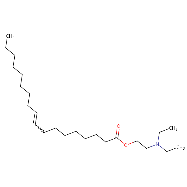 9-Octadecenoic acid (9Z)-, 2-(diethylamino)ethyl ester structural formula