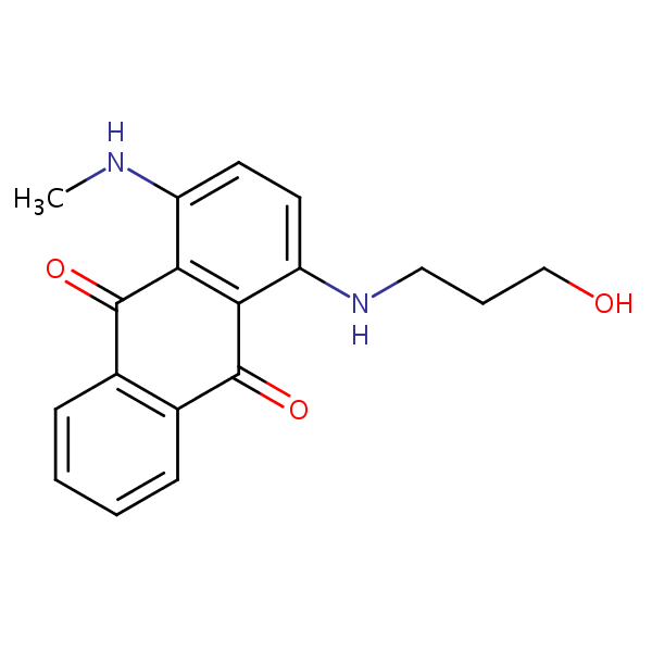 9,10-Anthracenedione, 1-[(3-hydroxypropyl)amino]-4-(methylamino)- structural formula