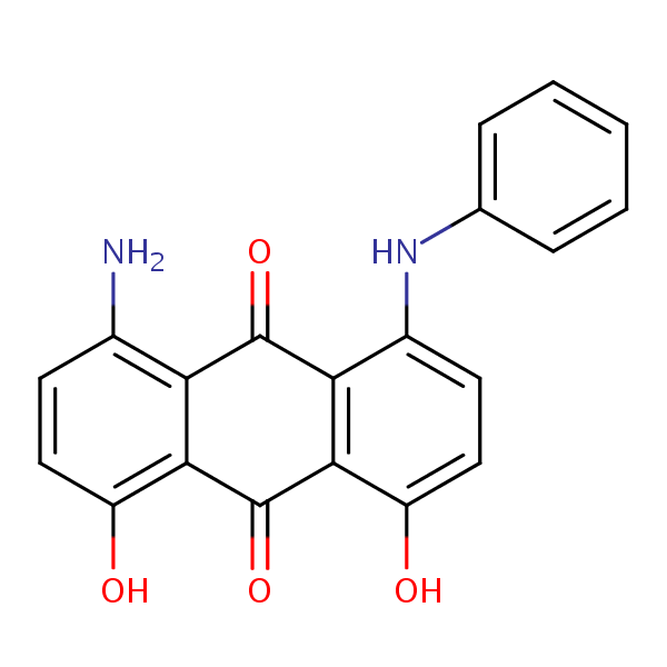 9,10-Anthracenedione, 1-amino-4,5-dihydroxy-8-(phenylamino)- structural formula