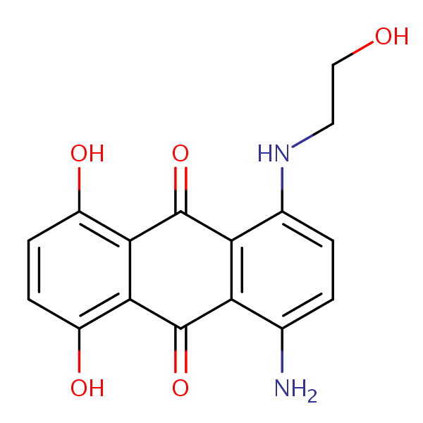 9,10-Anthracenedione, 1-amino-5,8-dihydroxy-4-[(2-hydroxyethyl)amino]- structural formula