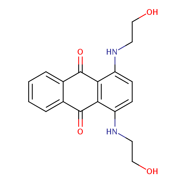 9,10-Anthracenedione, 1,4-bis[(2-hydroxyethyl)amino]- structural formula