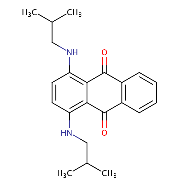 9,10-Anthracenedione, 1,4-bis[(2-methylpropyl)amino]- structural formula