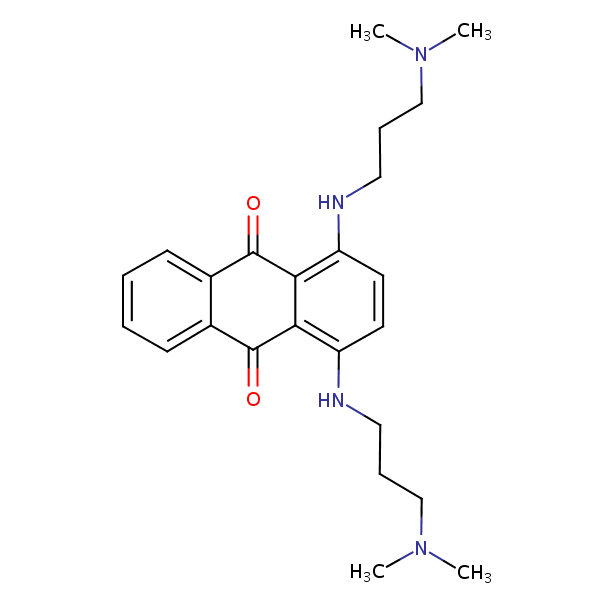 9,10-Anthracenedione, 1,4-bis((3-(dimethylamino)propyl)amino)- structural formula