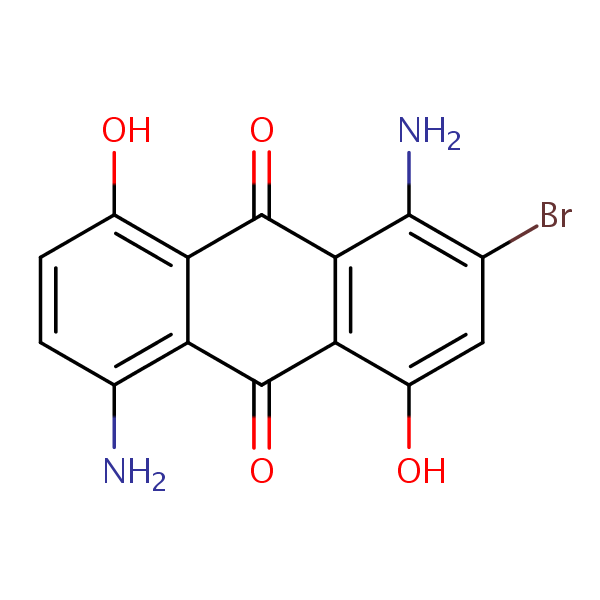 9,10-Anthracenedione, 1,5-diamino-2-bromo-4,8-dihydroxy- structural formula