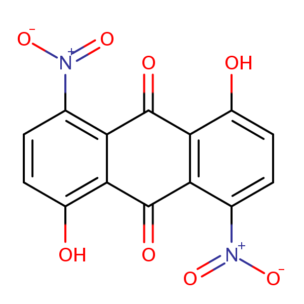 9,10-Anthracenedione, 1,5-dihydroxy-4,8-dinitro- structural formula