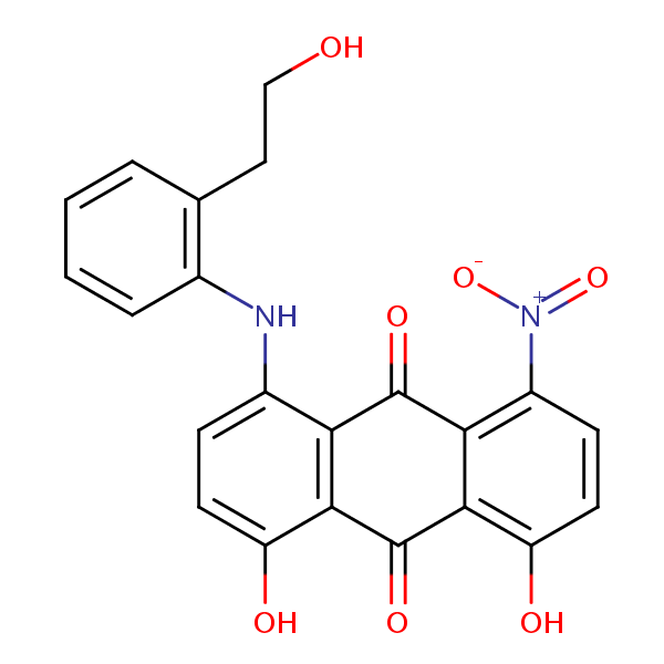 9,10-Anthracenedione, 1,8-dihydroxy-4-[[(2-hydroxyethyl)phenyl]amino]-5-nitro- structural formula