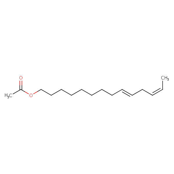 (9E,12Z)-9,12-Tetradecadien-1-ol acetate structural formula