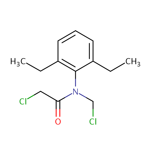 Acetamide, 2-chloro-N-(chloromethyl)-N-(2,6-diethylphenyl)- structural formula