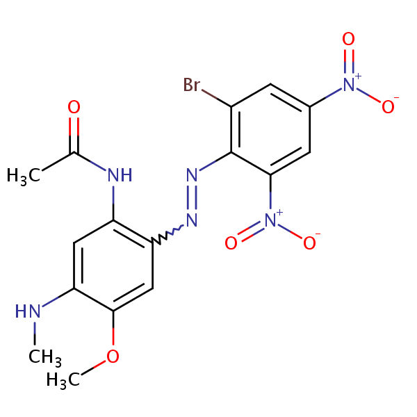 Acetamide, N-[2-[(2-bromo-4,6-dinitrophenyl)azo]-4-methoxy-5-(methylamino)phenyl]- structural formula