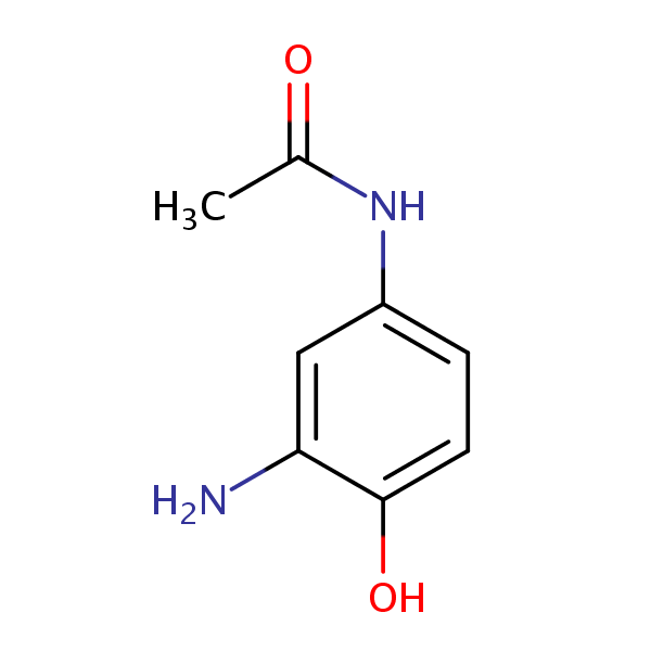 Acetamide, N-(3-amino-4-hydroxyphenyl)- structural formula