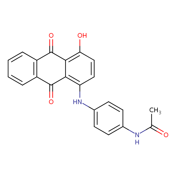 Acetamide, N-[4-[(9,10-dihydro-4-hydroxy-9,10-dioxo-1-anthracenyl)amino]phenyl]- structural formula