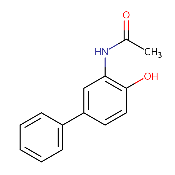 Acetamide, N-(4-hydroxy[1,1’-biphenyl]-3-yl)- structural formula