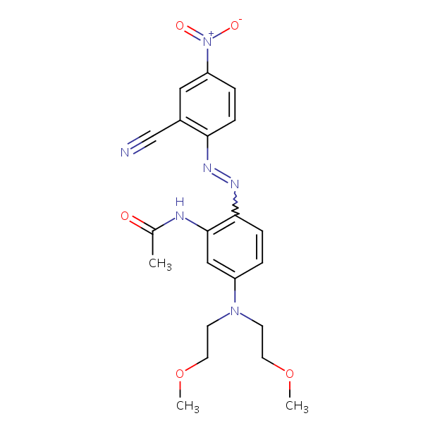 Acetamide, N-[5-[bis(2-methoxyethyl)amino]-2-[(2-cyano-4-nitrophenyl)azo]phenyl]- structural formula