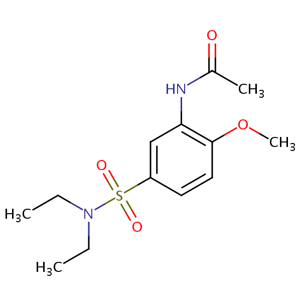 Acetamide, N-[5-[(diethylamino)sulfonyl]-2-methoxyphenyl]- structural formula