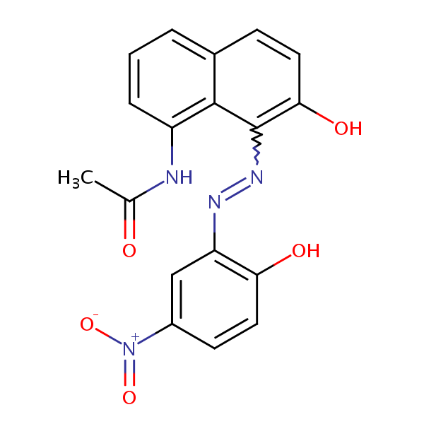 Acetamide, N-[7-hydroxy-8-[(2-hydroxy-5-nitrophenyl)azo]-1-naphthalenyl]- structural formula