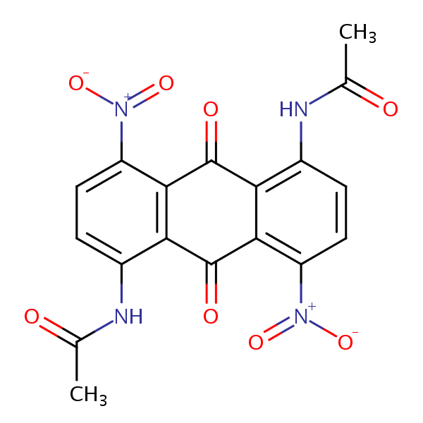 Acetamide, N,N’-(9,10-dihydro-4,8-dinitro-9,10-dioxo-1,5-anthracenediyl)bis- structural formula
