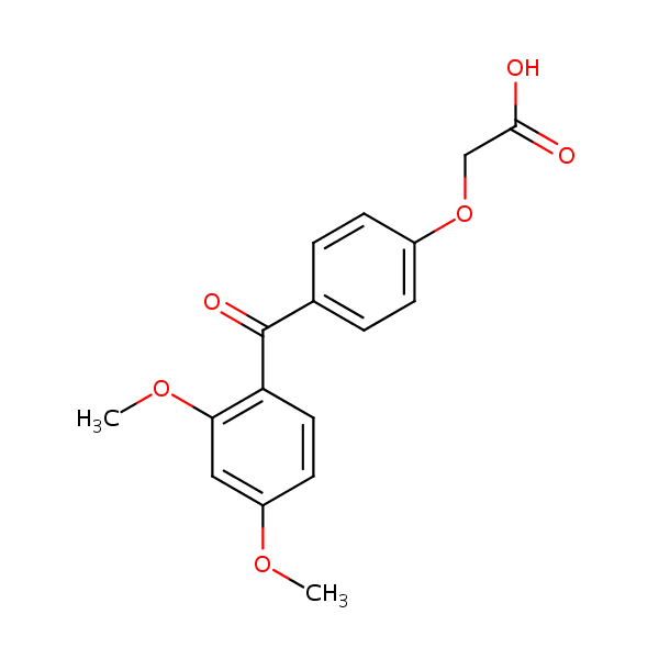 Acetic acid, (4-(2,4-dimethoxybenzoyl)phenoxy)- structural formula