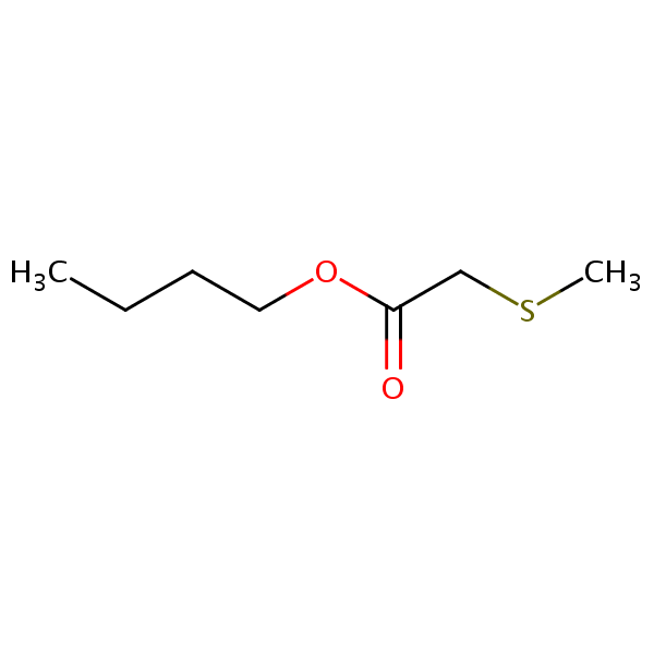 Acetic acid, (methylthio)-, butyl ester structural formula
