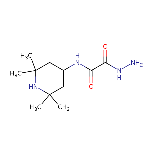 Acetic acid, oxo[(2,2,6,6-tetramethyl-4-piperidinyl)amino]-, hydrazide structural formula