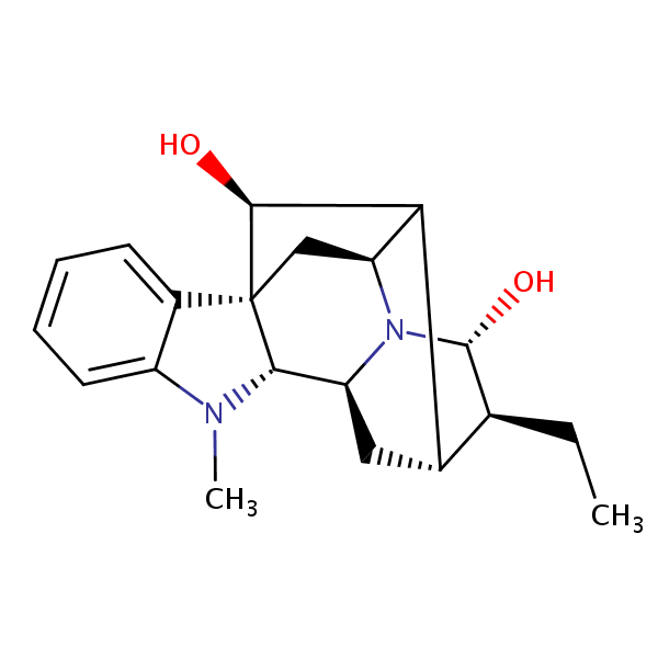 Ajmalan-17(S),21alpha-diol structural formula
