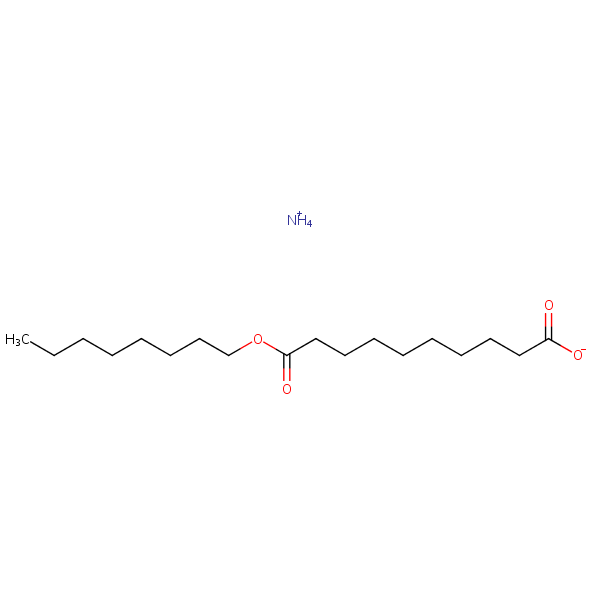 Ammonium octyl sebacate structural formula