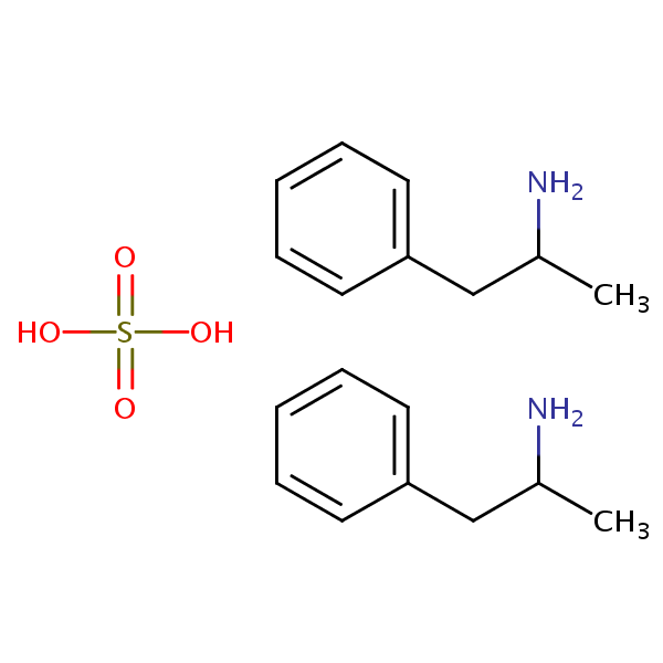 Amphetamine sulfate structural formula