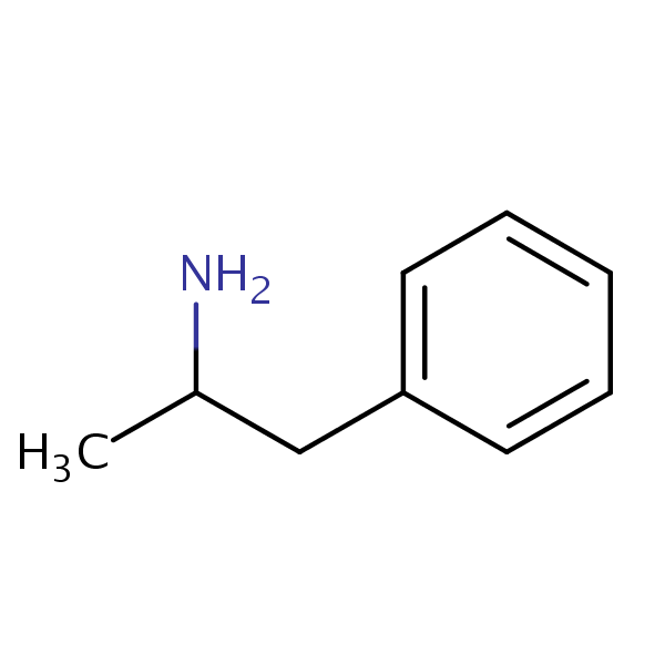 Amphetamine structural formula