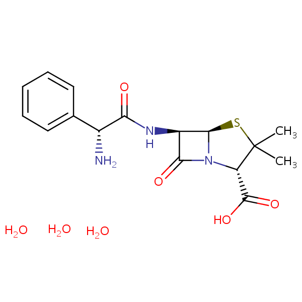 Ampicillin trihydrate structural formula