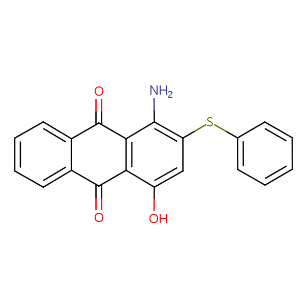 Anthraquinone, 1-amino-4-hydroxy-2-(mercaptophenyl)- structural formula