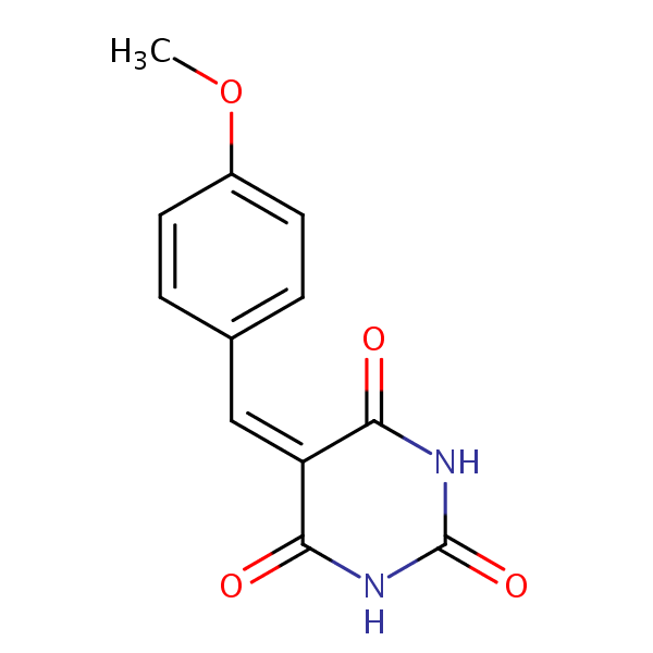 Barbituric acid, 5-(p-methoxybenzylidene)- structural formula