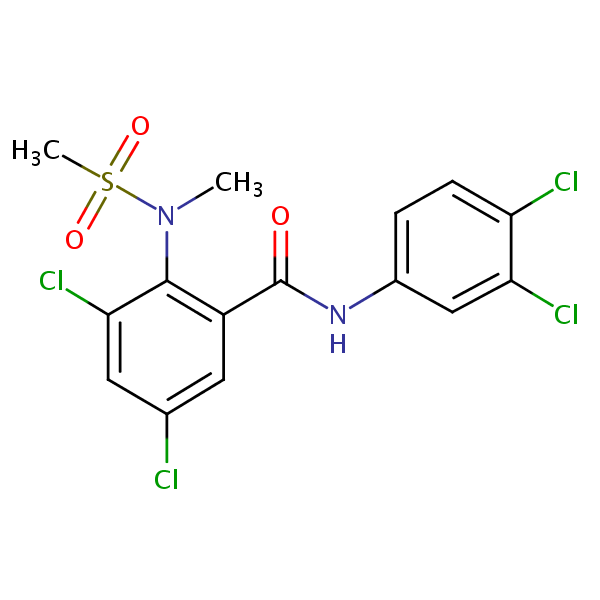 Benzamide, 3,5-dichloro-N-(3,4-dichlorophenyl)-2-[methyl(methylsulfonyl)amino]- structural formula