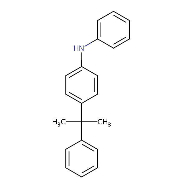 Benzenamine, 4-(1-methyl-1-phenylethyl)-N-phenyl- structural formula