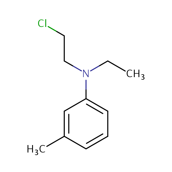 Benzenamine, N-(2-chloroethyl)-N-ethyl-3-methyl- structural formula