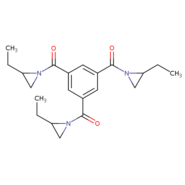 Benzene-1,3,5-triyltris[(2-ethylaziridin-1-yl)methanone] structural formula