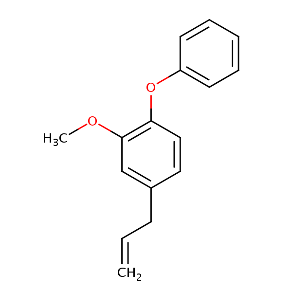 Benzene, 2-methoxy-1-phenoxy-4-(2-propenyl)- structural formula