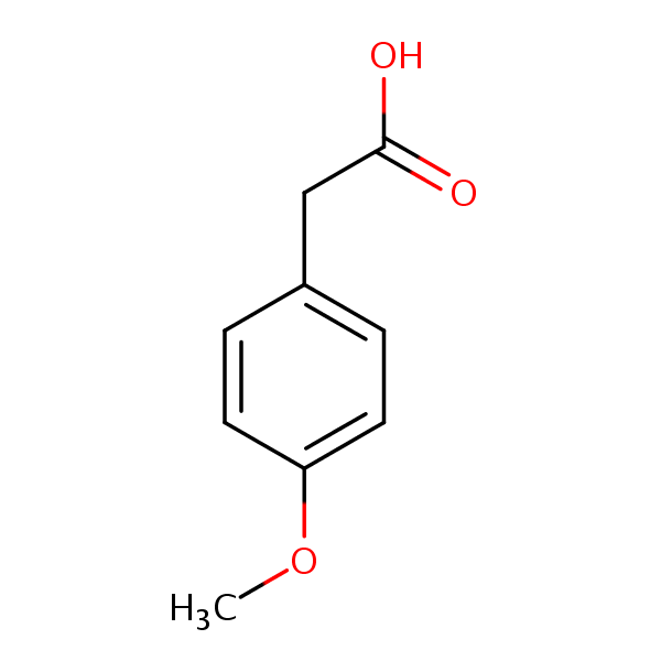 Benzeneacetic acid, 4-methoxy- structural formula