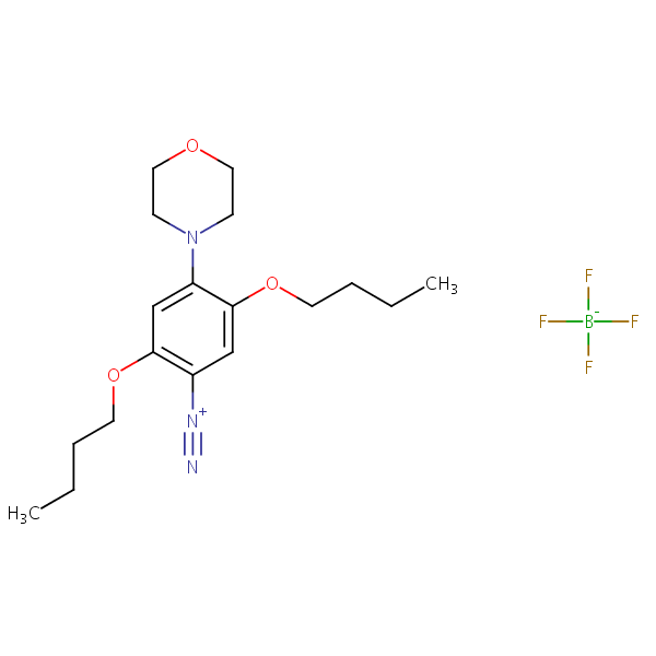 Benzenediazonium, 2,5-dibutoxy-4-(4-morpholinyl)-, tetrafluoroborate(1-) structural formula