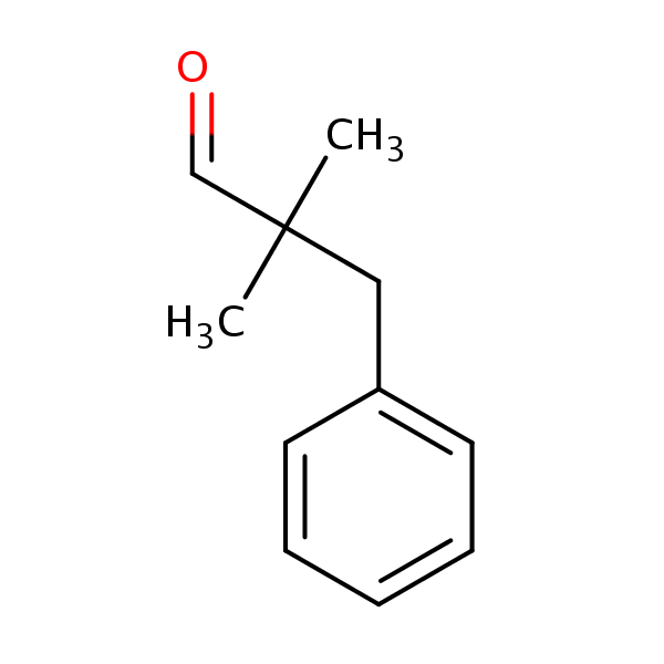 Benzenepropanal, .alpha.,.alpha.-dimethyl- structural formula