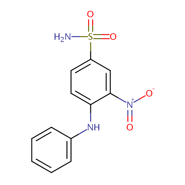 Benzenesulfonamide, 3-nitro-4-(phenylamino)- structural formula