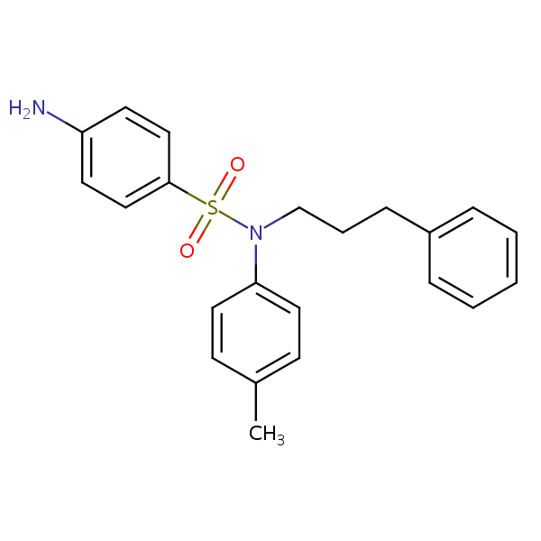 Benzenesulfonamide, 4-amino-N-(4-methylphenyl)-N-(3-phenylpropyl)- structural formula