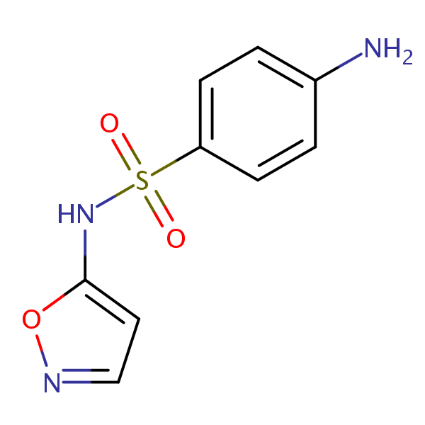 Benzenesulfonamide, 4-amino-N-5-isoxazolyl- structural formula