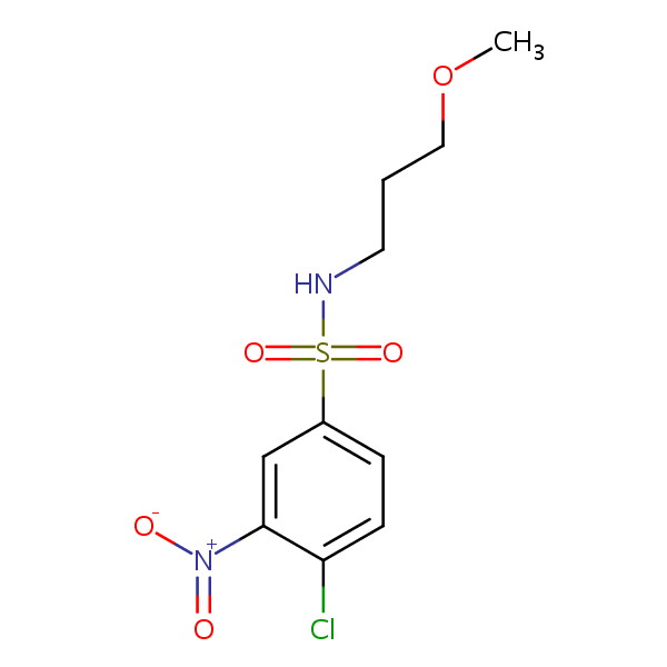 Benzenesulfonamide, 4-chloro-N-(3-methoxypropyl)-3-nitro- structural formula
