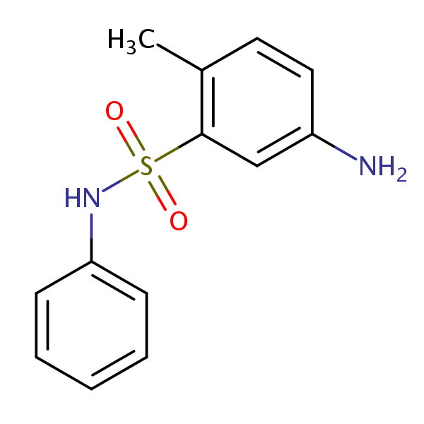 Benzenesulfonamide, 5-amino-2-methyl-N-phenyl- structural formula