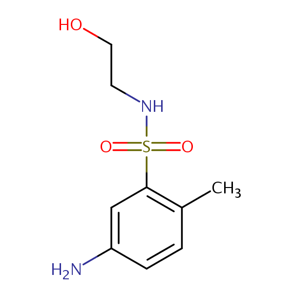 Benzenesulfonamide, 5-amino-N-(2-hydroxyethyl)-2-methyl- structural formula